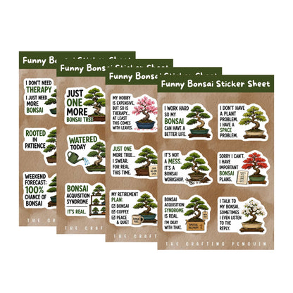 Funny Bonsai Sticker Sheet (4 sheets)